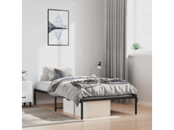 Vidaxl Estrutura De Cama 100x200 Cm Metal Preto