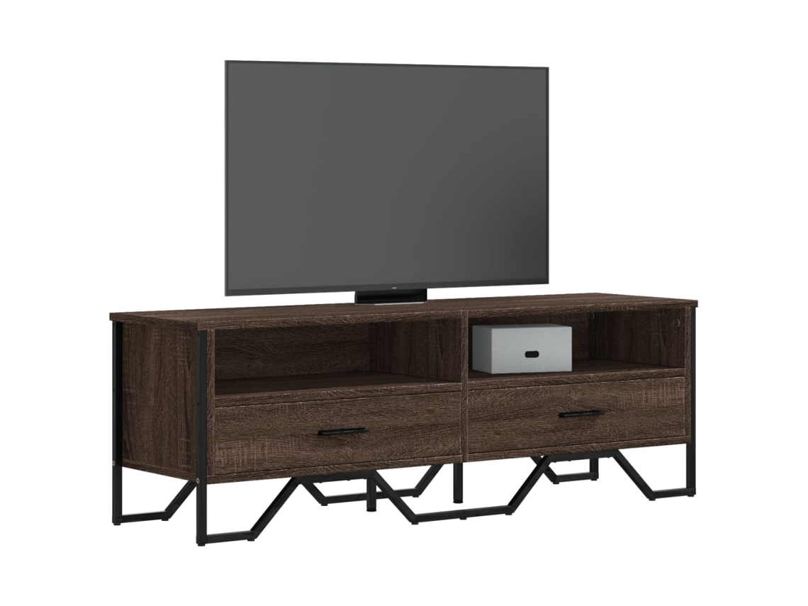 Vidaxl Móvel De Tv 122x34x41 Cm Derivados De Madeira Carvalho Castanho
