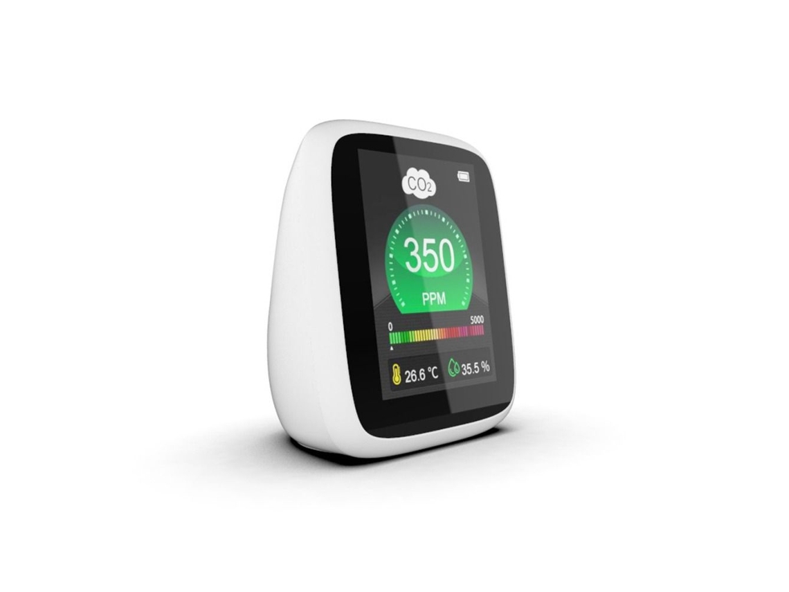 Lurelia Medidor De Qualidade Do Ar 3 Em 1, Co2, Temperatura, Humidade, Usb, Branco