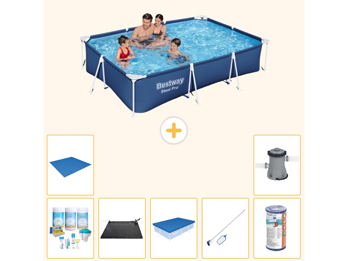 Bestway Piscina Bestway Steel Pro Retangular - 300x201x66 Cm - 8-peças S21544