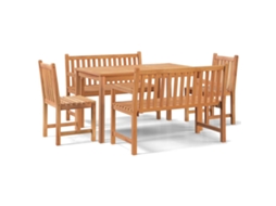 Conjunto de 5 Pcs Jantar P/ Jardim Madeira de Teca Maciça MAISON EXCLUSIVE
