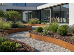 Borda Circular Em Aço Corten Ø 100 Cm / 20 Cm / Liso