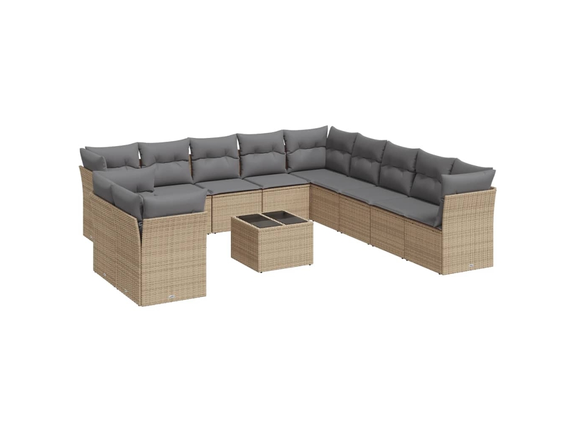 Garden Sofa Set, Garden Sofa Sets Vidaxl Bege Rattan / Vime (n/a)