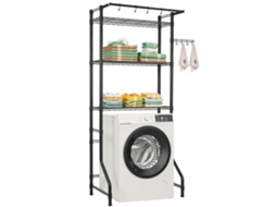 Suporte De Arrumação Para Máquina De Lavar Roupa Vevor De 3 Níveis E Fila Única, Preto