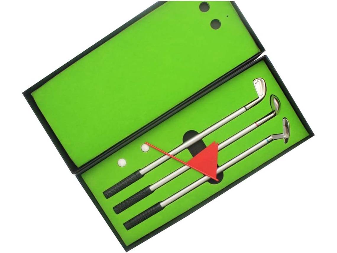 Conjunto De Golfe Metal Com Rolo (3 Cores), Mini Bolas Brinquedo,