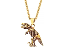 2026-colgante De Tiburón/pez/delfín Joyería Animal Collar Para Hombres Niños Acero Inoxidable 316l 03 Ouro De Dinossauro