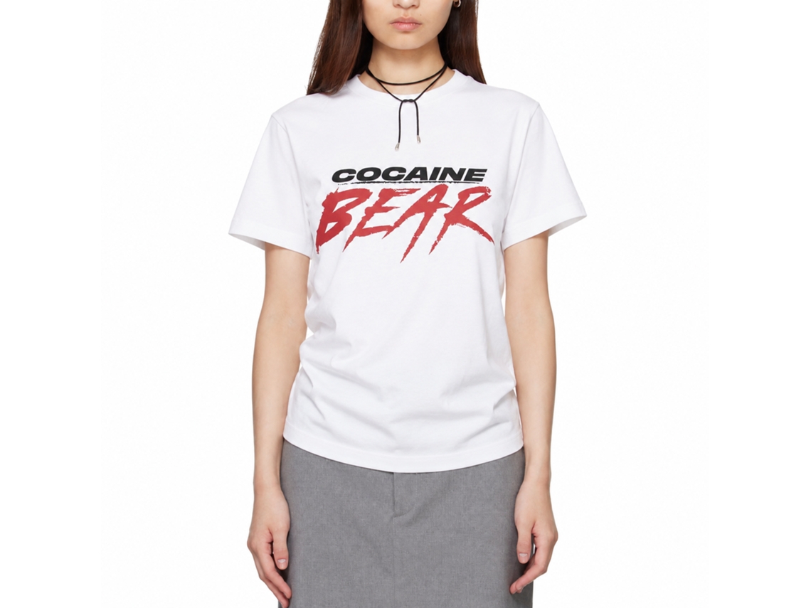 Rockinstone Cocaine Bear Movie Logo Light White Adult T-shirt Size:s