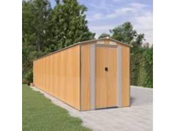 Vidaxl Abrigo De Jardim 192x938x223 Cm Aço Galvanizado Castanho