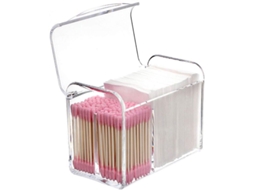 Dispensador de algodão 2026 para bolas de algodão, palitos de dente, lenços umedecidos e fio dental (transparente)
