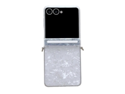Capa De Celular Com Textura De Concha Perolada E Eixo Com Fivela Lateral Para Samsung Galaxy Flip7 5g