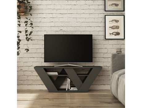 Móvel De Tv Oslo Com Prateleiras Cinzento 110x40x30 Cm Design Escandinavo Leva Me Contigo