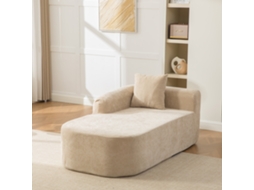Sofá Modular Camelo Claro Em Chenille, 30d, Antiderrapante, Para Sala De Estar