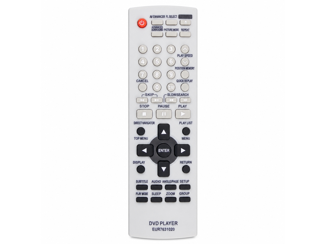 Comando À Distância Para Leitor Dvd Panasonic, Compatível Com Eur7631020_zhd