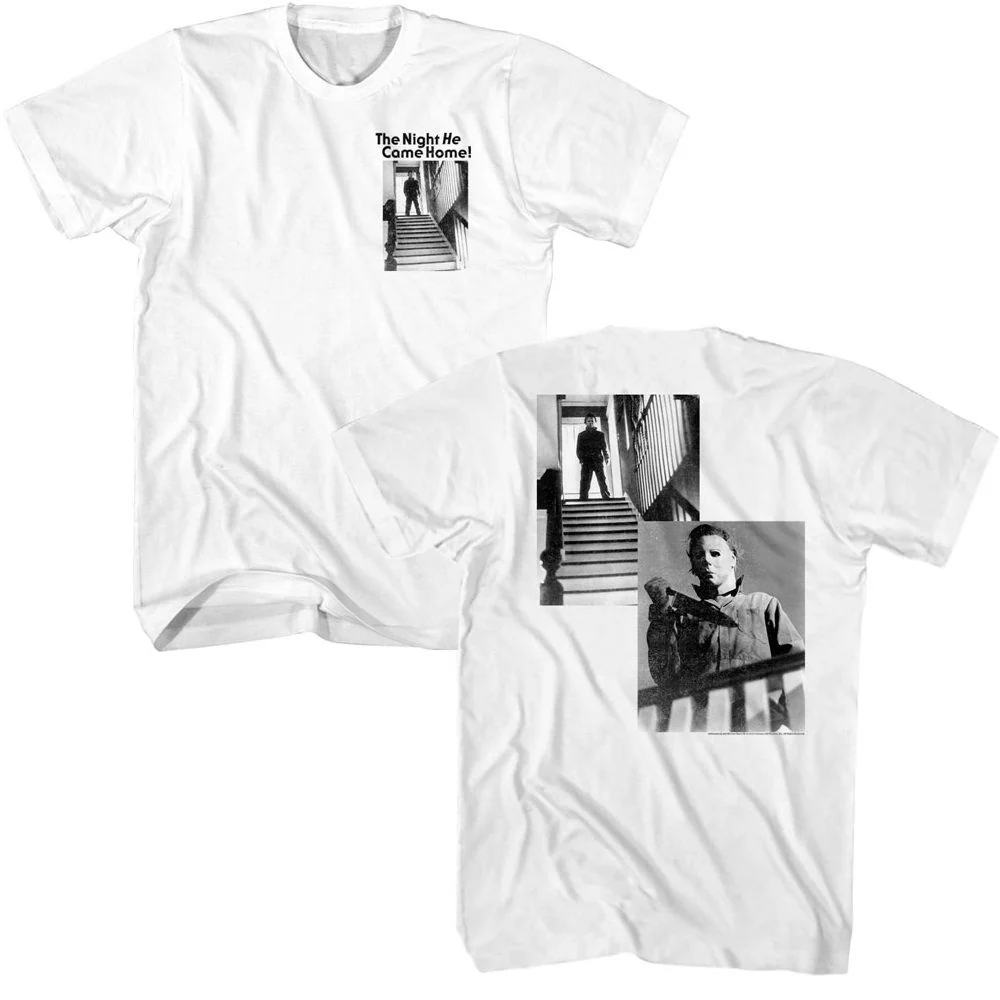 Unisex Adult T-shirt Rockinstone Halloween Movie Multihit White Sizes