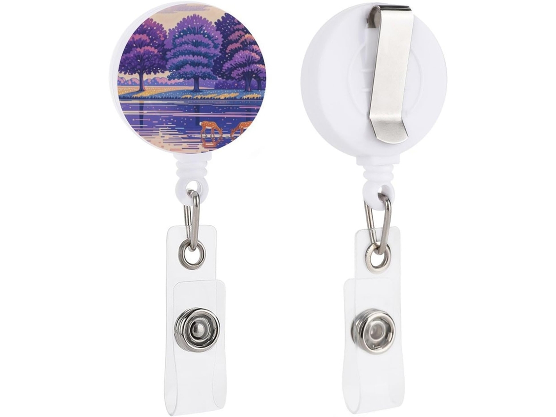 Clipe Retrátil Crachá, Com Estampa Colorida E Fofa De Floresta, Ideal Crachás De Enfermeiros, Médicos