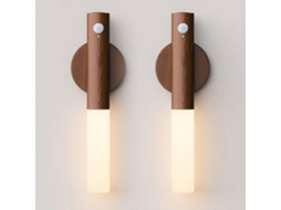 Conjunto de 2 Luminárias Parede Recarregáveis​​ com Sensor de Movimento e Luz Noturna Led Magnética BRILVIBERA