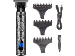 Máquina De Corte Masculina Profissional, Tesoura De Cabelo Sem Fio Com Display De Led E Kit De Aparação