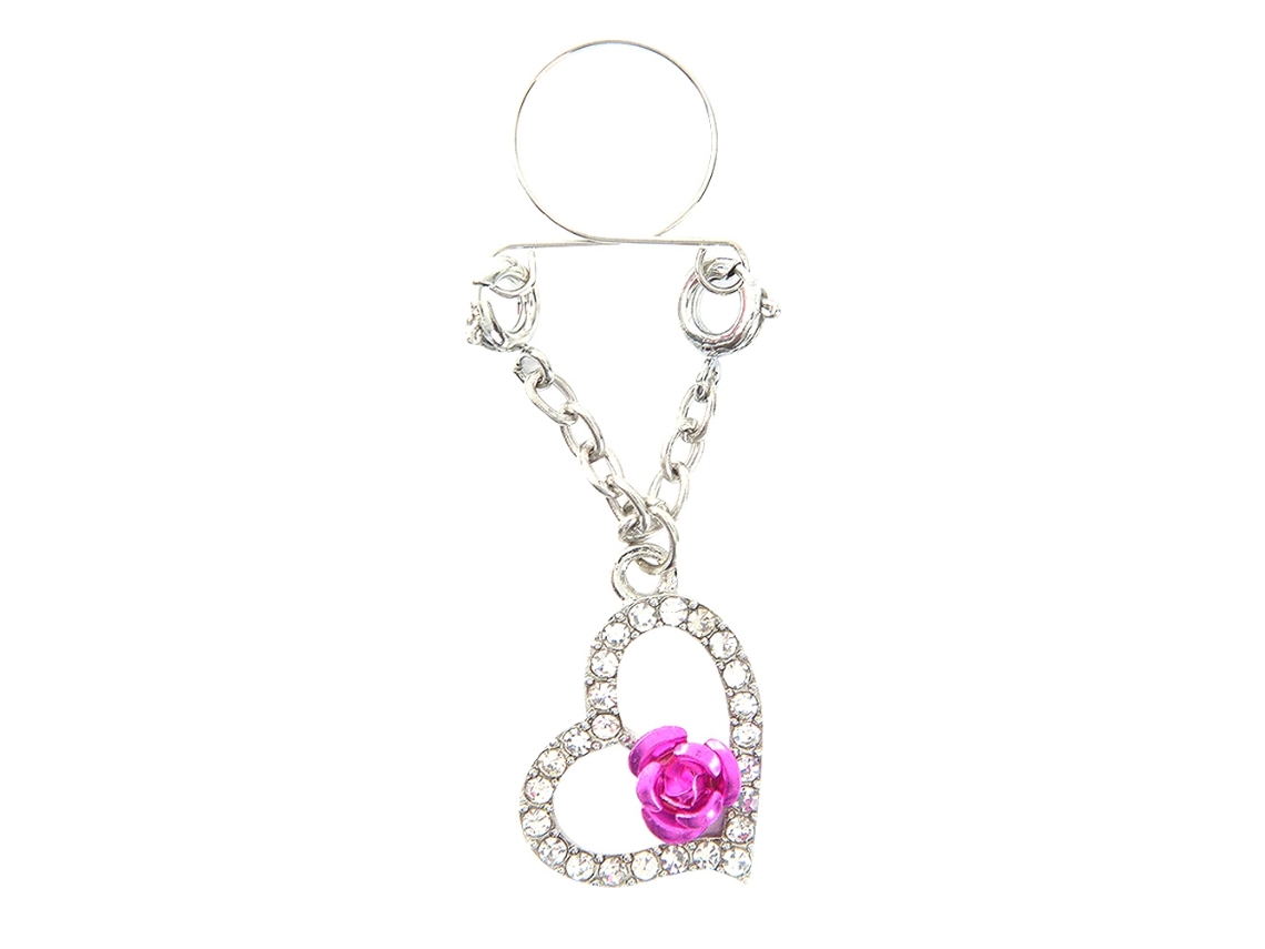 Anel De Mamilo Circular Aço Inoxidável Com Strass