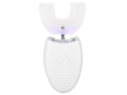 Escova De Dentes Elétrica Sônica Em Formato De U Para Adultos, Com Limpeza Automática E Ferramenta De Higiene Bucal, Branca.