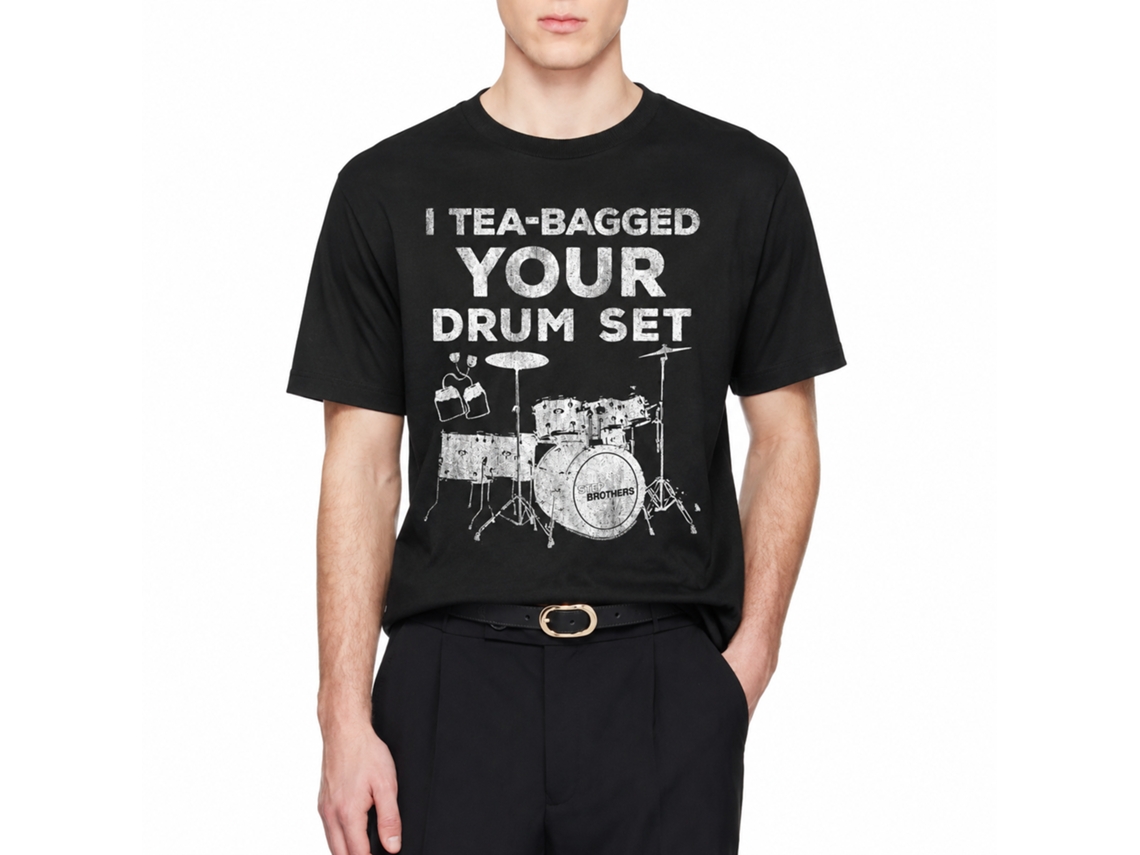 Rockinstone Step Brothers Movie Your Drum Set Black Adult T-shirt Size:s
