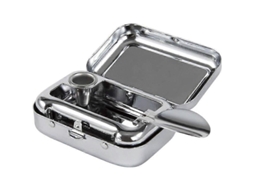 Portátil Cinzeiro Mini Aço Inoxidável Com Tapa Para Viagens Exterior