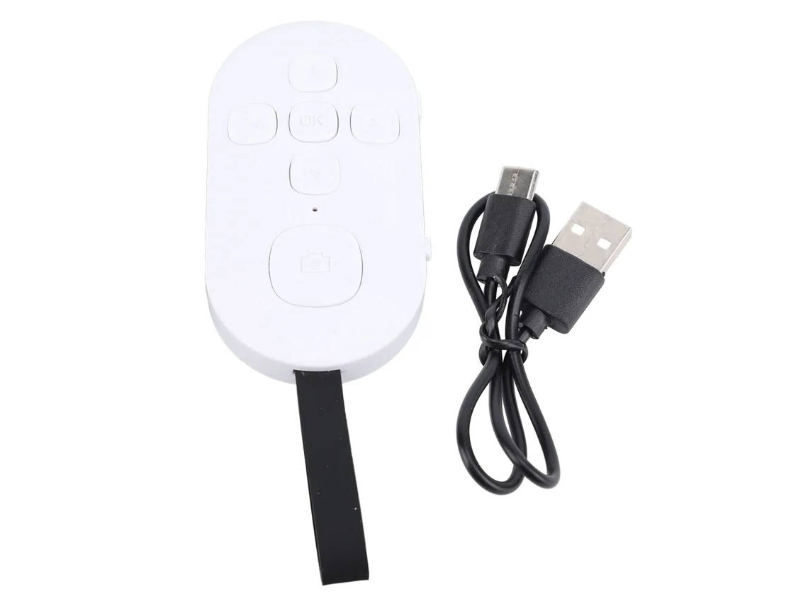Controle Remoto Mali Semi Fio Scroll para TikTok, Kindle, Câmera, Celular e Tablet Branco