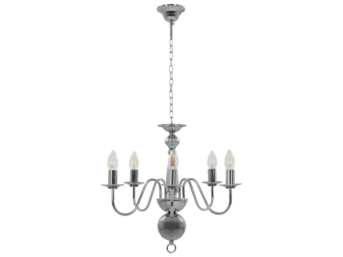 Vidaxl Lustre De 5 Lâmpadas E14 Prateado