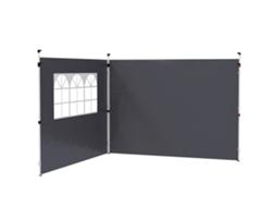 Paredes Laterais Para Tenda De 295x200 Cm 2 Painéis De Tecido Oxford De 300x200 Com Janela Para Festas Cinzento Escuro