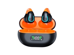 Fones De Ouvido Bluetooth Com Clipe Q71 Yuysan Fones De Ouvido Esportivos De Condução Óssea Sem Fio Verdadeiros Pretolaranja