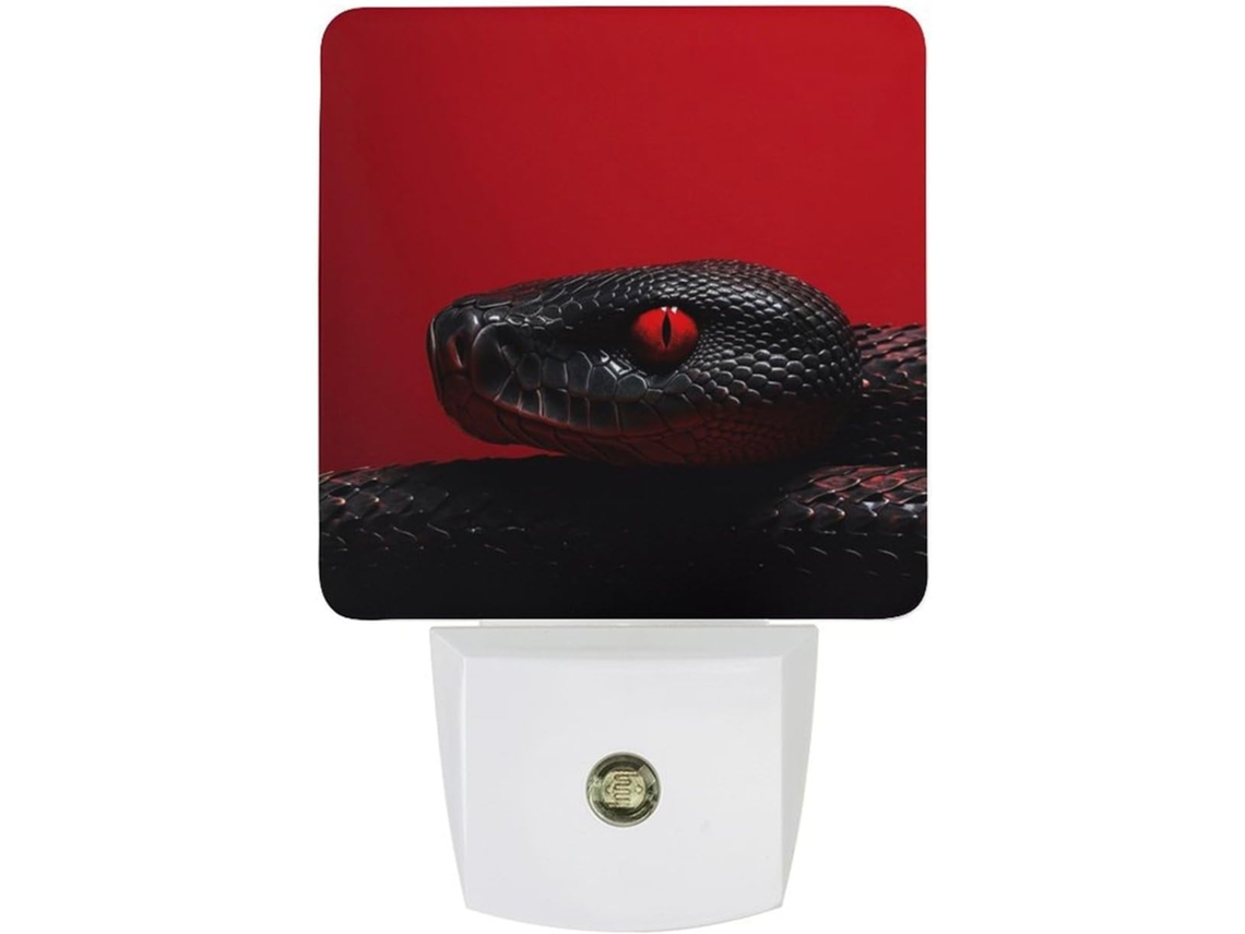 Luminária de parede com sensor de movimento em formato de cobra vermelha, luz LED branca, lâmpada econômica.