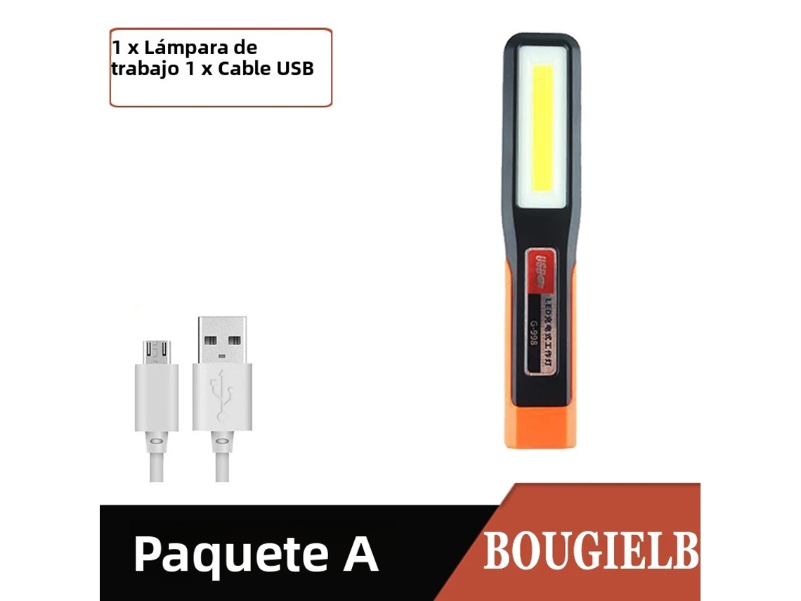 (1 Item) Lanterna De Trabalho Led, Lanterna Magnética Recarregável Via Usb Com Faixa De Luz De Advertência