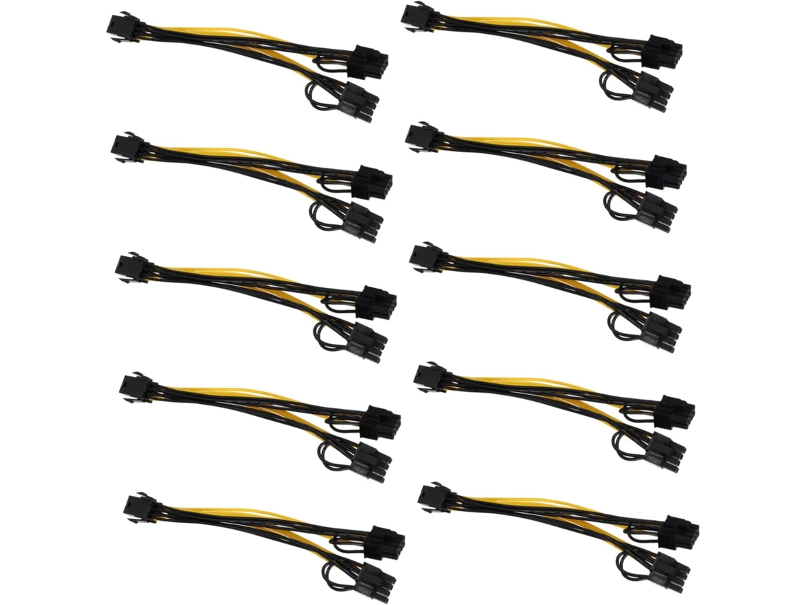 Kit Com 10 Cabos Extensores De Alimentação Para Placa De Vídeo Com Adaptador Duplo Acessórios De R Gokoco