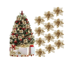Decorações De Uso Múltiplo, Decorações De Poinsétia Com Glitter Para Enfeites De Árvores De Natal, Decoração De Guirlanda Para Festa De Inverno, Aplic