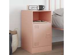 Vidaxl Mesa De Cabeceira 34,5x39x62 Cm Aço Rosa