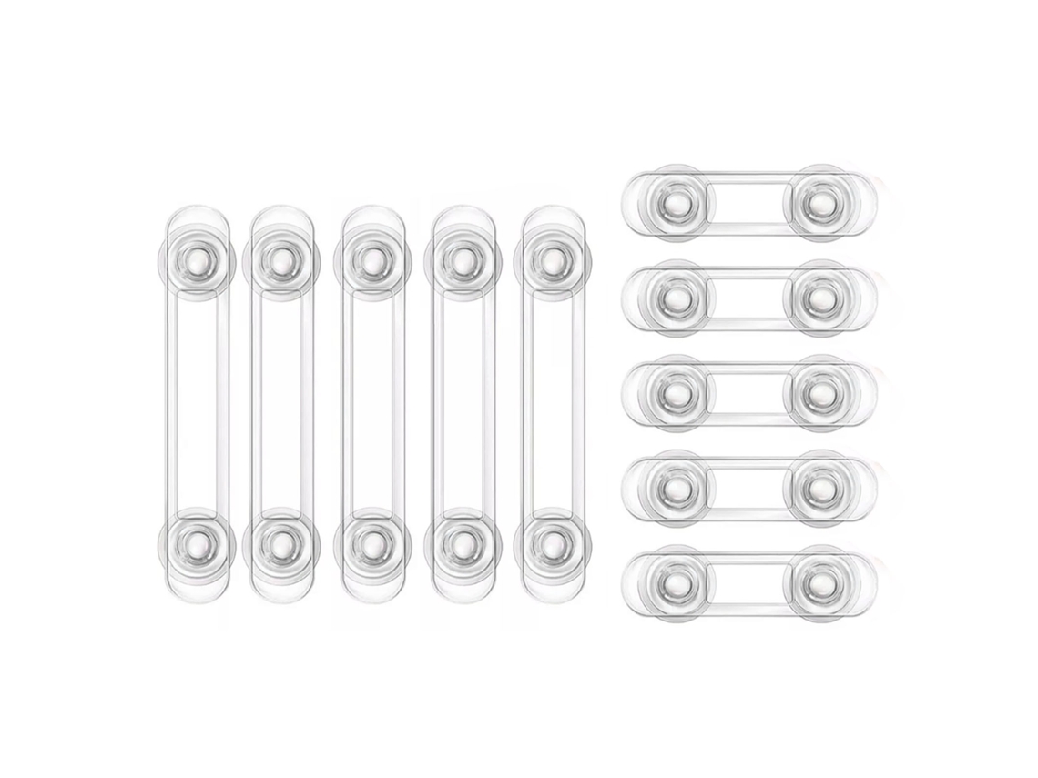 Primerox 10pcs Travão de Segurança Infantil Transparente para Armários Gavetas Eletrodomésticos Janelas