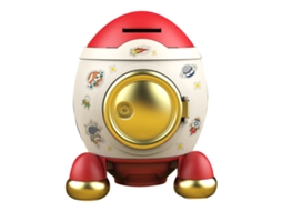 Hucha De Porco Foguete Espacial Estilo Quadrinhos Rosa Ouro Para Crianças Presente Ahorrador