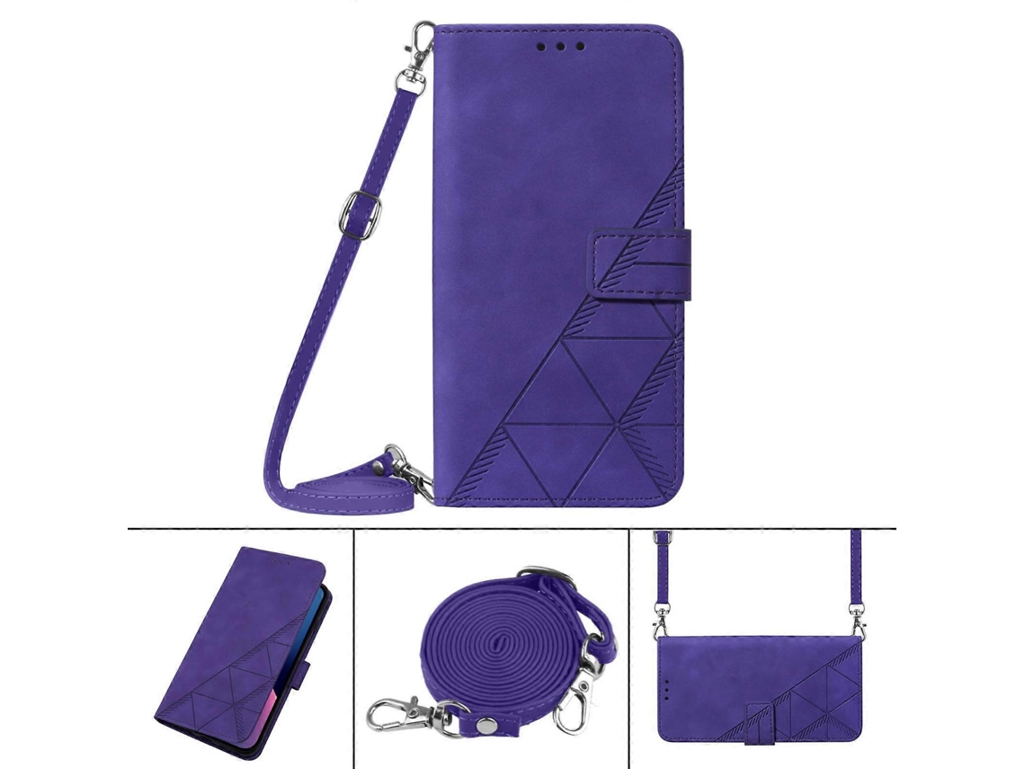 Capa De Celular Transversal De Couro Com Relevo 3d Para Motorola Moto G9 / G9 Play