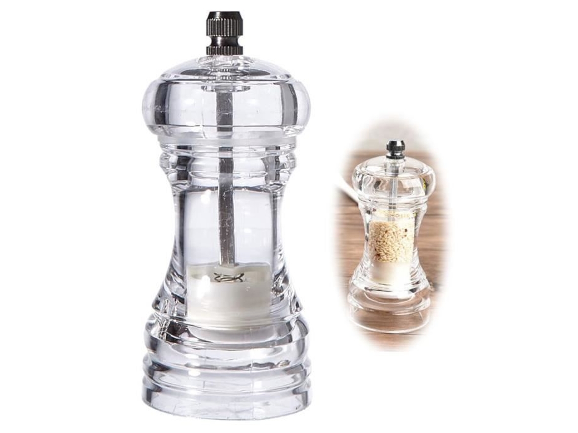 Moedores de Sal e Pimenta, Moedor Especiarias Manual Ajustável em Cerâmica, Saleiros, Pimenteiros, Acrílico Transparente. AQUAFORGE