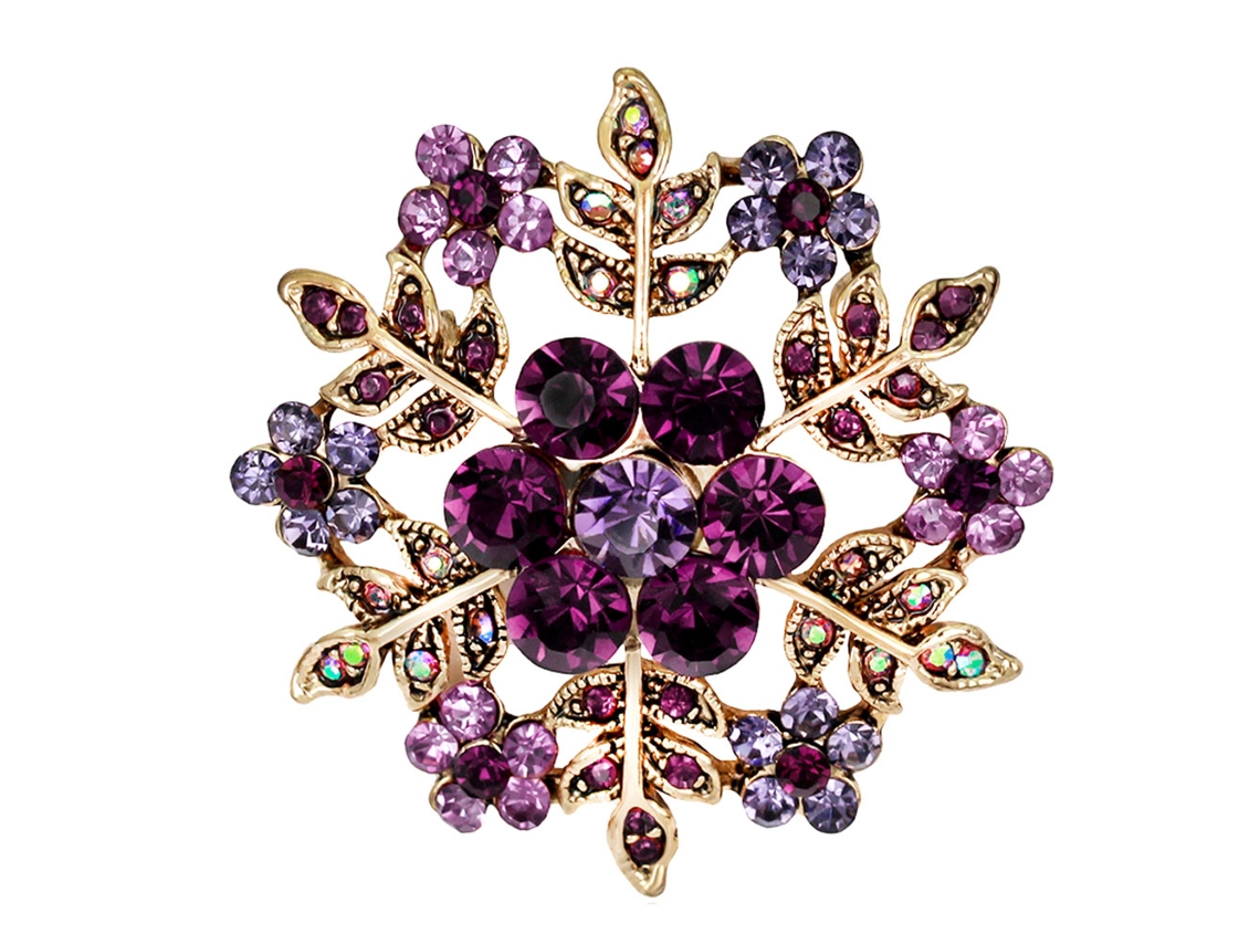 Broche Feminino Decorado Com Strass Acessório De Jóias