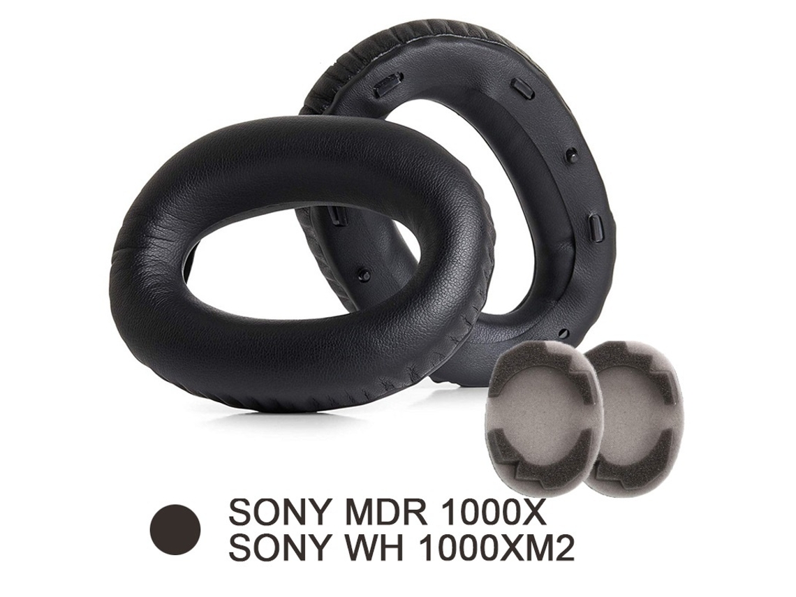Protetores de fone de ouvido Lurelia para Sony WH-1000XM2 e MDR-1000X, com couro sintético e espuma viscoelástica, preto/azul