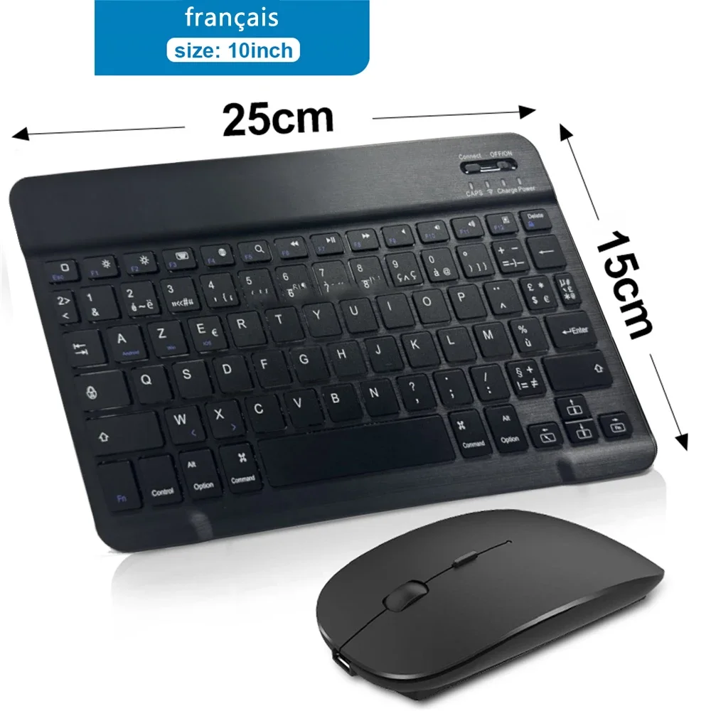 Teclado Bluetooth Recarregável de 10 Polegadas para Computadores de Mesa de Escritório MDUG (windows)