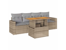 Garden Sofa Set, Garden Sofa Sets Vidaxl Bege Rattan / Vime (n/a)