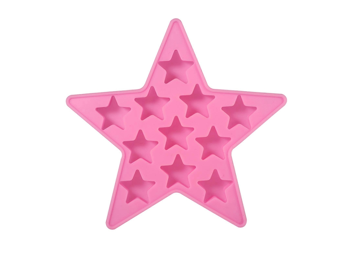 Forma de gelo de silicone em formato de estrela, ideal para congelar gelo, ideal para festas em clubes e bares, Slowmoose (rosa)