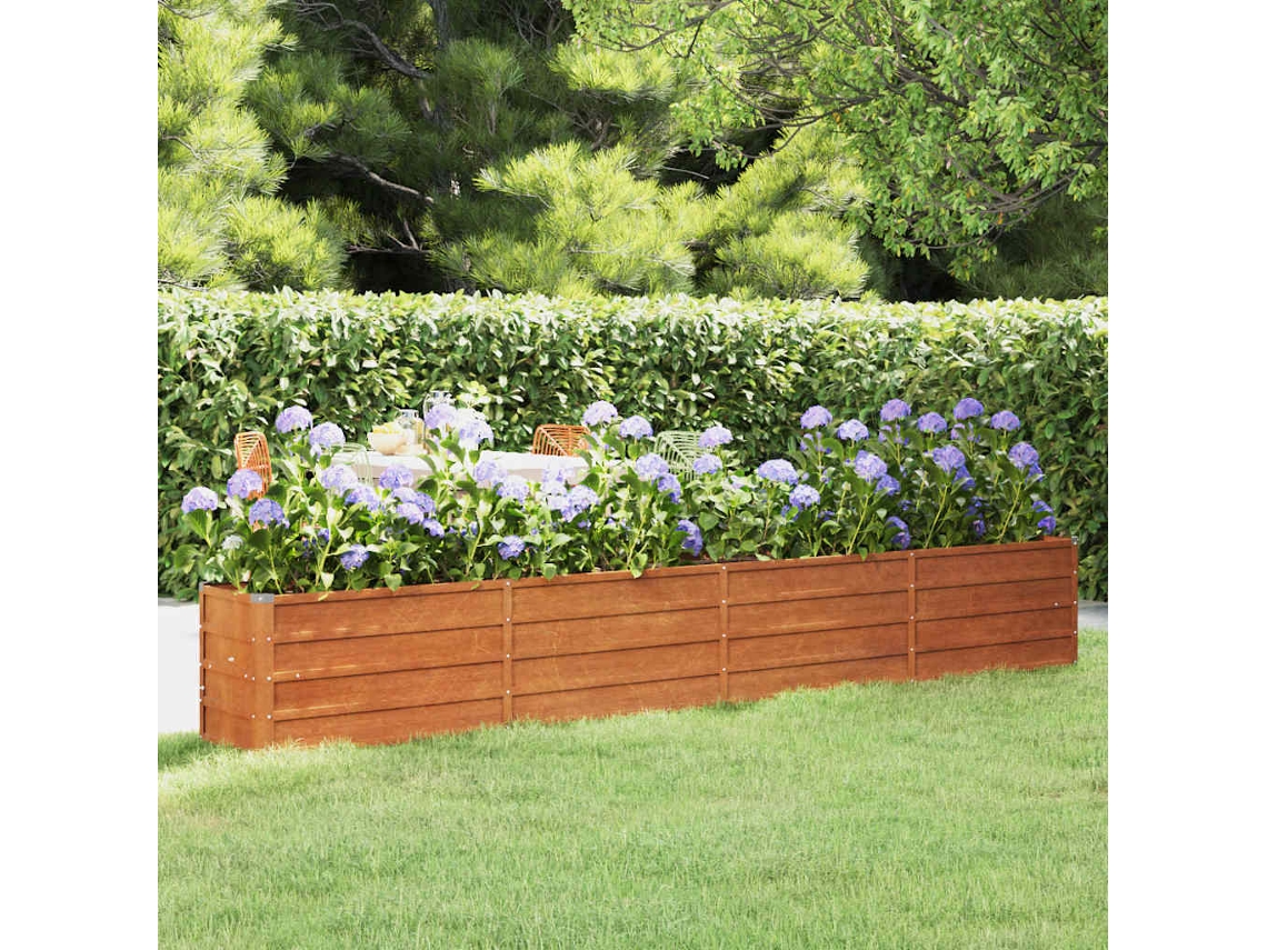 Vidaxl Canteiro De Jardim 320x40x45 Cm Aço Corten Cor Enferrujado