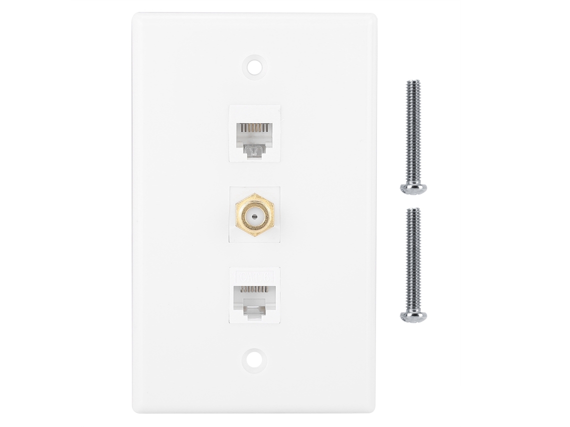 Laxiscreed Conector F Cat6 Com Painel Estilo Americano Para Ethernet E Normas De Rede