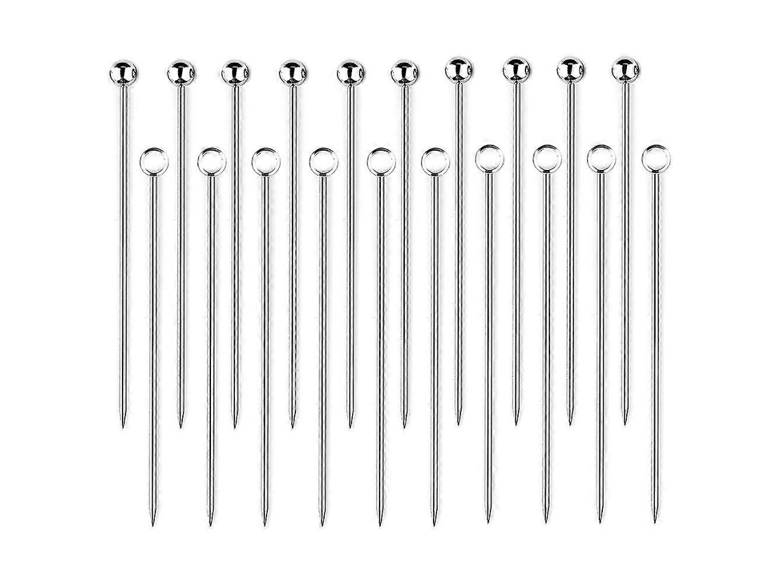 20 Espetos de Aço Inoxidável 11cm Reutilizáveis para Coquetéis Frutas Comida Finger Antipasti Sobremesas