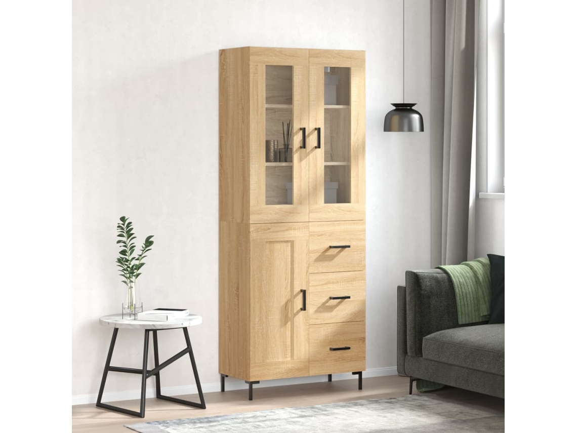 Vidaxl Armário Alto 69,5x34x180 Cm Derivados De Madeira Cor Sonoma