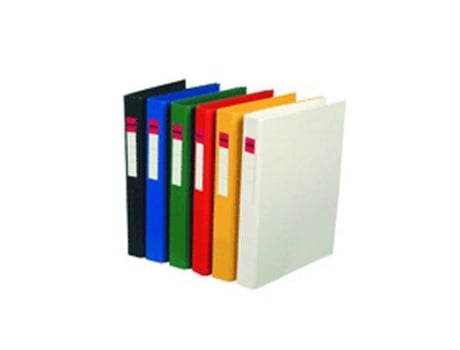 Pasta Arquivo Plástico com Porta Etiqueta 2 Argolas R 24 mm L36 mm Vermelho