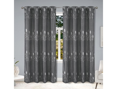 Cortinado Home Maison Par Blackout Brilhante Motivos Cinzento (260 Cm)