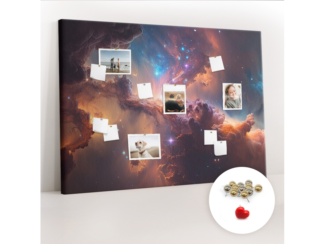 Lousa De Cortiça Mundo, Estrelas E Cosmos Para O Quarto Das Crianças Espelharte (140x100 Cm)